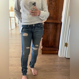 NWT rag & bone | Lace Crochet Skinny Distressed Jeans